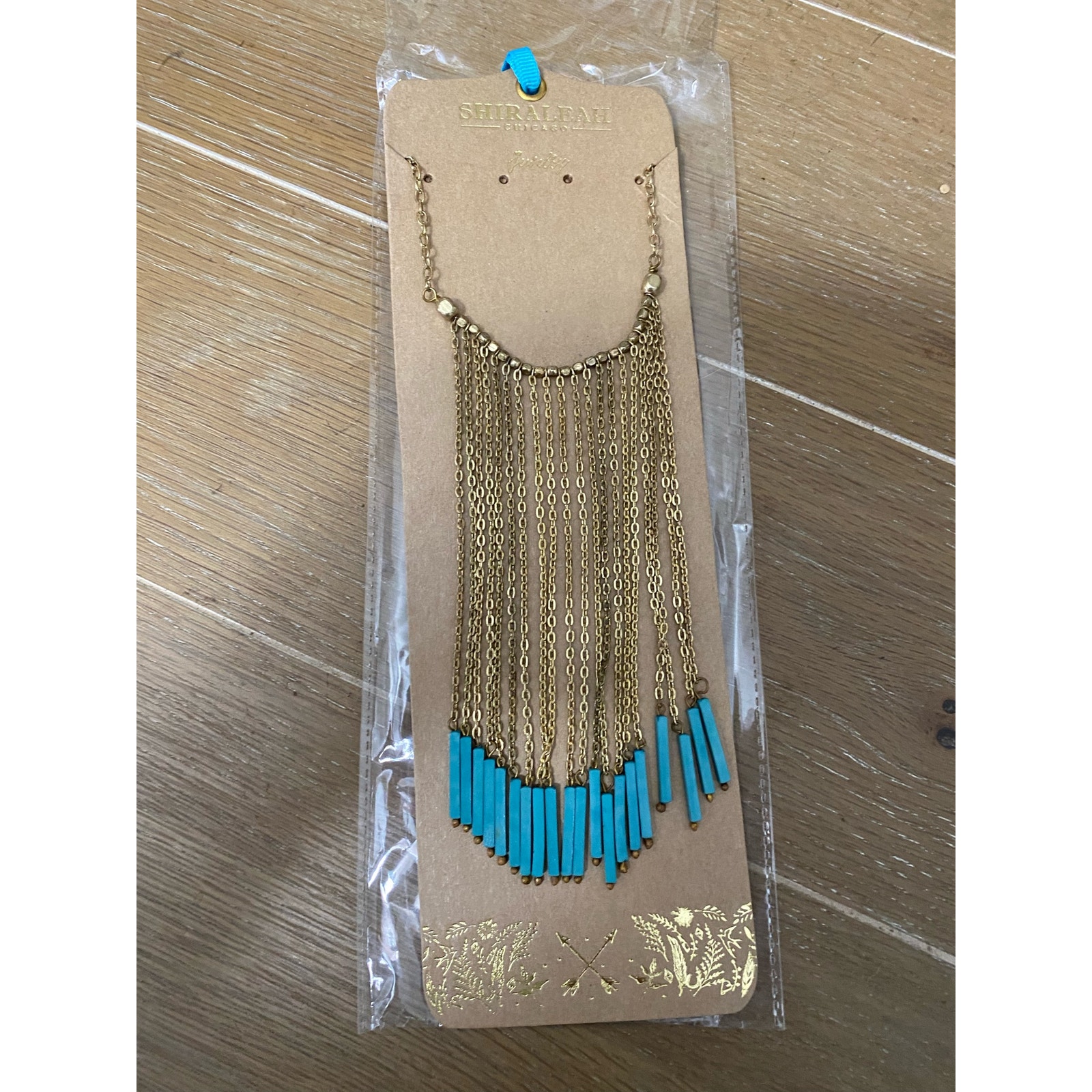 Nib Shiraleah ChicagoAnthropology Eulalia Necklace In Turquoise 20$